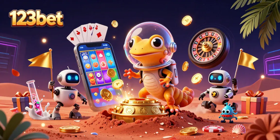 Immerse in thrilling gameplay at 123bet with a vibrant casino scene on Mars.