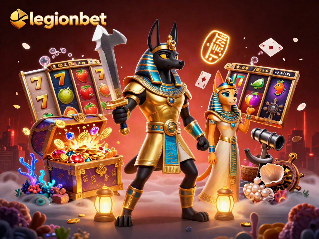 Win big at legionbet with vibrant slots and dynamic Egyptian-themed characters in 3D!