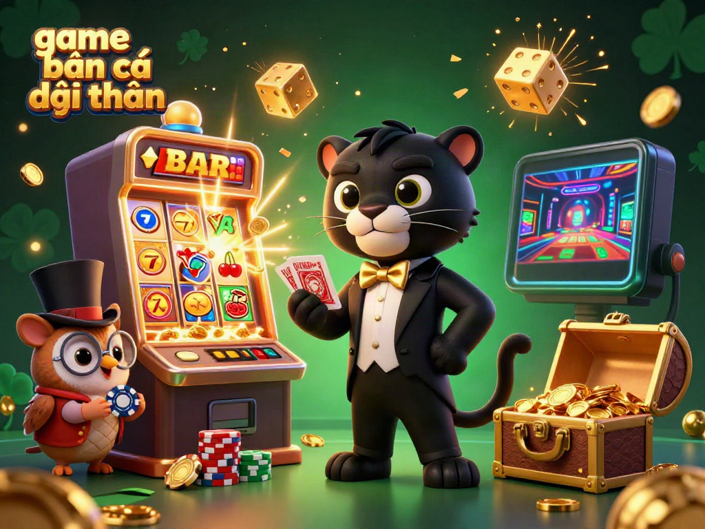 Engage in the thrill of game bắn cá đổi thưởng with stylish characters, vibrant symbols, and a dynamic casino atmosphere.