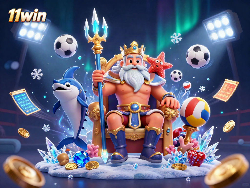 Engage with 11WIN through an exciting sea king-themed scene packed with dynamic sports elements.