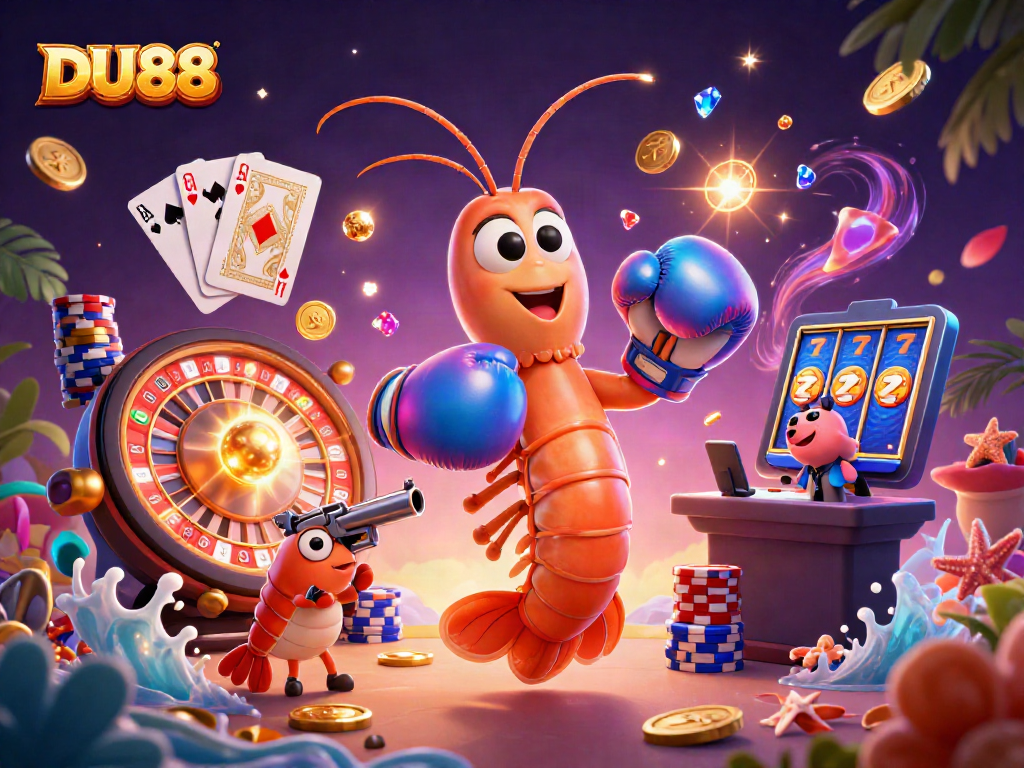 Engage with DU88's 3D casino world featuring unique characters and vibrant gameplay elements.