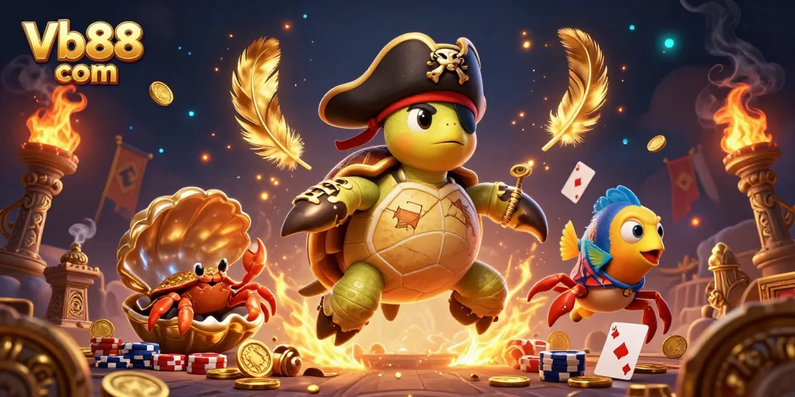 Join the adventure at Vb88 com with a pirate turtle, treasure, and casino excitement!