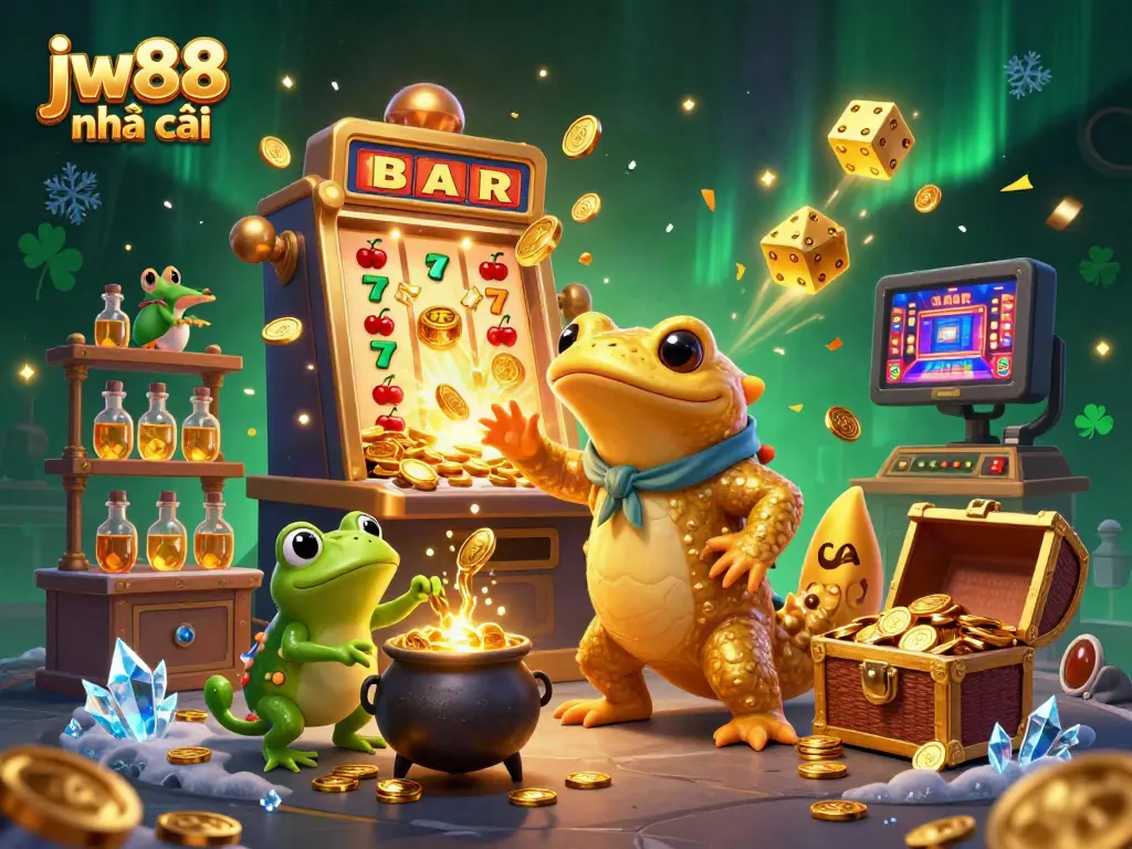 Engage with jw88 nhà cái in a thrilling 3D casino adventure filled with gold and excitement.