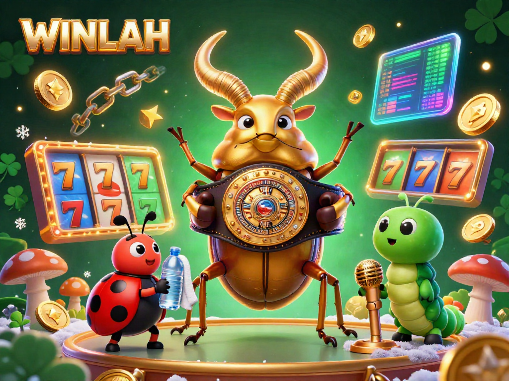 Experience thrilling gameplay at WINLAH with vibrant slot reels and dynamic jackpot counters.