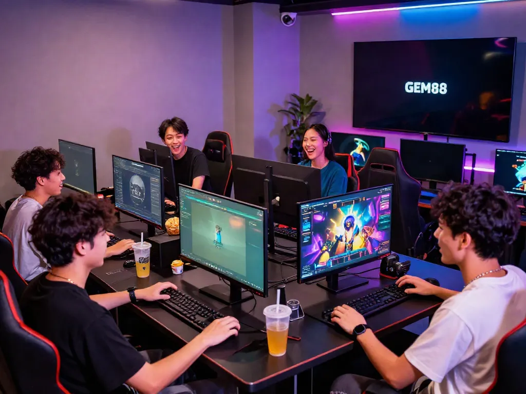 Exciting gaming atmosphere at GEM88 showcasing vibrant online play experience.