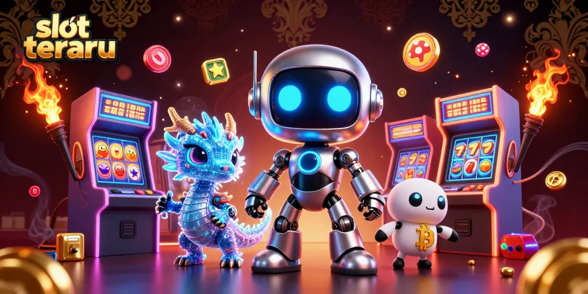 Experience the thrill of slot terbaru with vibrant machines and characters in a lively casino scene.