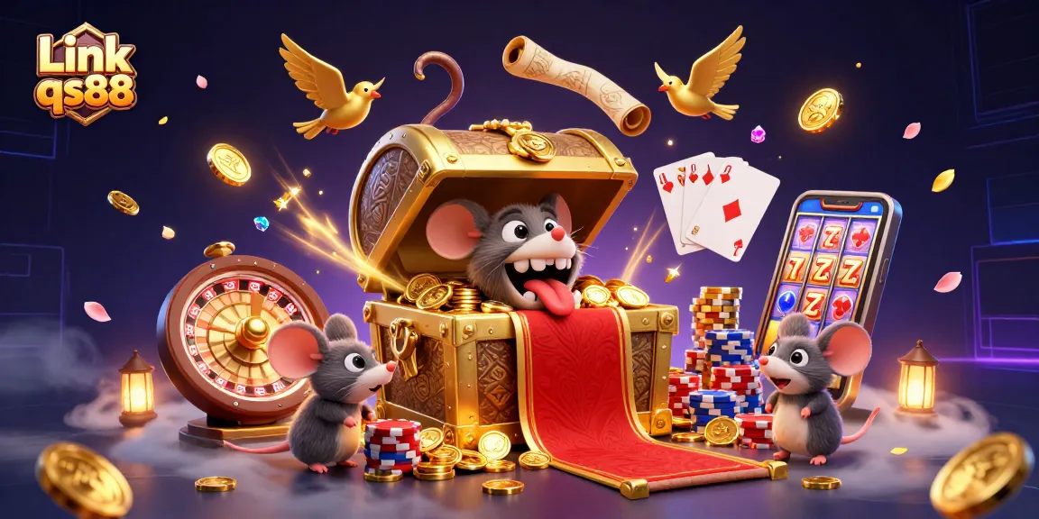 Engage in thrilling gaming experiences with Link qs88, a vibrant casino action scene filled with treasure and excitement.
