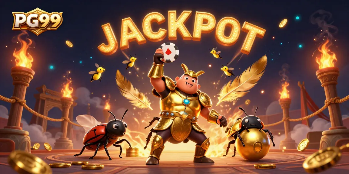 PG99 players win big with an epic showdown in this vibrant 3D casino illustration