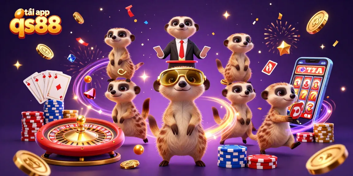 Experience the fun with tải app qs88 as meerkats manage a lively casino with vibrant gaming elements.