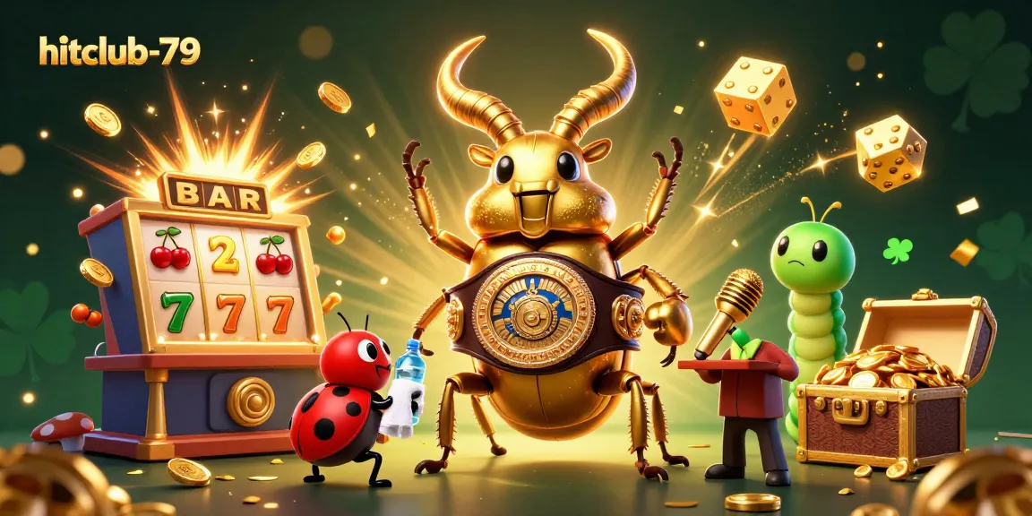 Engage with hitclub-79's thrilling gaming scene featuring a dynamic showdown of cartoon characters celebrating jackpots.